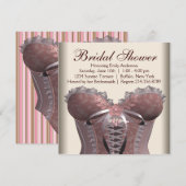 Pink Brown Corset Vrijgezellenfeest Kaart (Voorkant / Achterkant)