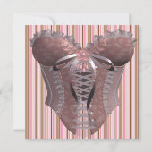 Pink Brown Corset Vrijgezellenfeest Kaart (Achterkant)