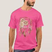 Pink Brown Floral Dream Catcher T-shirt (Voorkant)