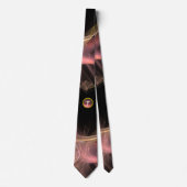 PINK BROWN FRACTAL WAVES, SWIRLS, GEM MONOGRAM STROPDAS (Voorkant)