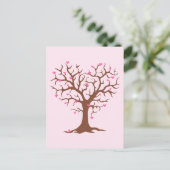 PINK BROWN HEART TREE SPRING LOVE CUTE GRAPHICS PO BRIEFKAART (Staand voorkant)