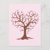 PINK BROWN HEART TREE SPRING LOVE CUTE GRAPHICS PO BRIEFKAART (Voorkant)