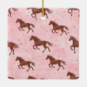 Pink Brown Horses Keramisch Ornament (Achterkant)