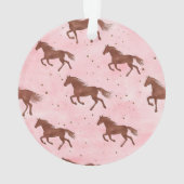 Pink Brown Horses Ornament (achterkant)