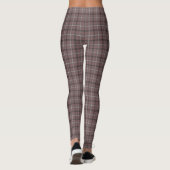 Pink Brown Plaid Classic Pattern Leggings (Achterkant)