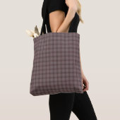 Pink Brown Plaid Classic Pattern Tote Bag (Dichtbij)