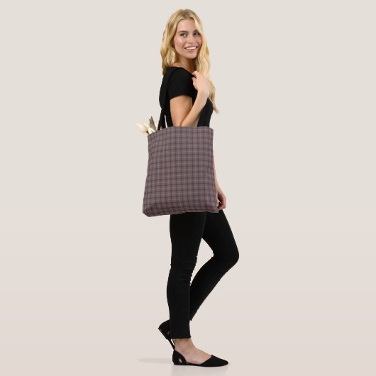 Pink Brown Plaid Classic Pattern Tote Bag (Op model)