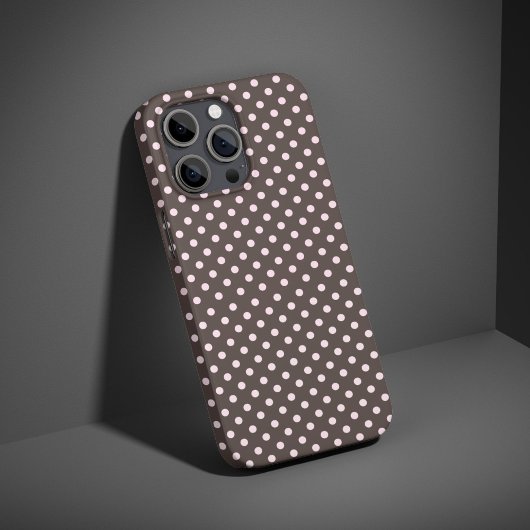 Pink & Brown Polka Dot  Cute Trendy Aesthetic Case-Mate iPhone Case