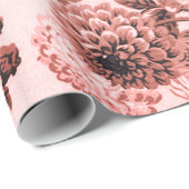 Pink Brown Tone  Floral Toile Cadeaupapier (Rol Hoek)