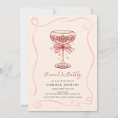 Pink Brunch and Bubbly Bridal Shower Invitation Kaart (Voorkant)