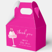 Pink Brunch Bubbly Cherry Champagne Baby shower Bedankdoosjes (Voorkant)