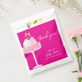 Pink Brunch Bubbly Cherry Champagne Baby shower Bedankzakje (Gezegeld)