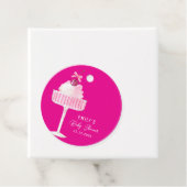 Pink Brunch Cherry Champagne Baby shower Dank u Bedankjes Labels (In situ)