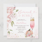 PINK Brunch en Bubbly Pumpkin Vrijgezellenfeest Kaart (Voorkant)