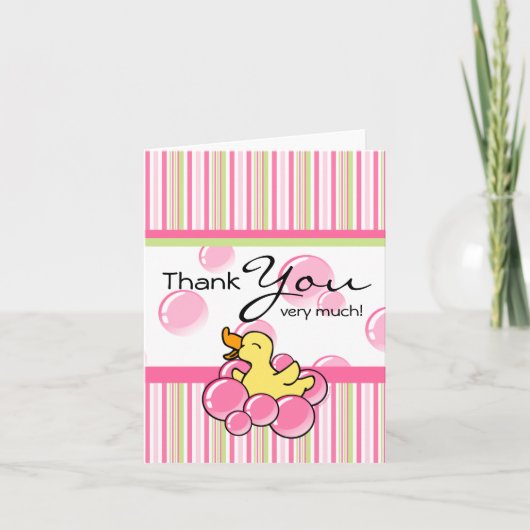 Pink Bubble Ducky Bedankt Notities (Voorkant)