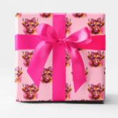 Pink Bubble Gum Highland Koe Cadeaupapier