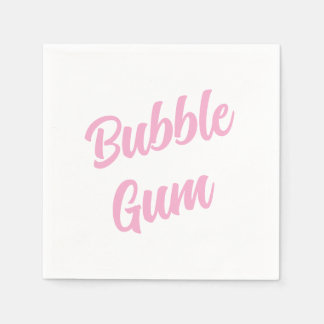 Pink Bubble Gum Simple Typography Birthday Party Servet