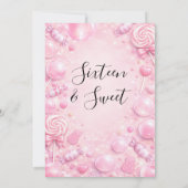 Pink Bubblegum Dream Candy Sweet 16 Celebration Kaart (Achterkant)