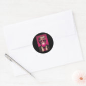 Pink Bubblegum Graphic Ronde Sticker (Envelop)