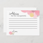 Pink Bubbles Baby shower - Advies Kaart (Voorkant / Achterkant)