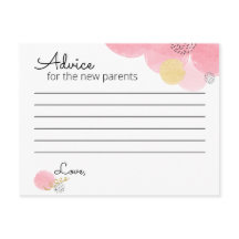 Pink Bubbles Baby shower - Advies Kaart