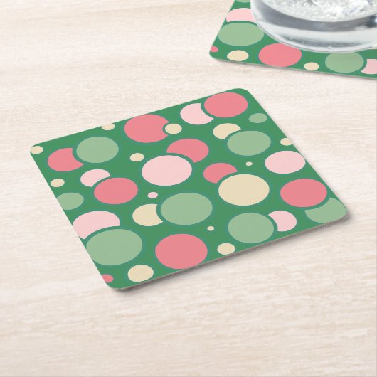 Pink Bubbles Coaster Kartonnen Onderzetters (Schuin)