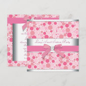Pink Bubbles Pink Sweet 16 Verjaardagsfeestje Kaart (Voorkant / Achterkant)