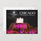 Pink Buckingham Fountain Chicago Briefkaart (Voorkant / Achterkant)
