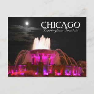 Pink Buckingham Fountain Chicago Briefkaart