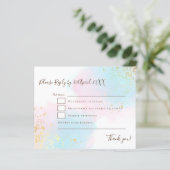 Pink budget Blauwgroen met Gold Confetti Wedding R (Staand voorkant)