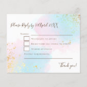 Pink budget Blauwgroen met Gold Confetti Wedding R (Voorkant)