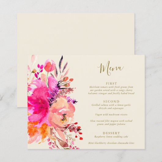 Pink budget Waterverf Floral Aangepast bruiloft Me (Voorkant / Achterkant)