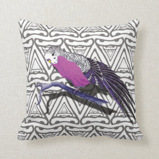 Pink Budgie Bird Cushion Triangle Patroon Kussen