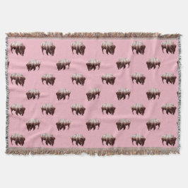 Pink Buffalo Herd Deken