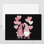 Pink Buffalo Plaid Heart Gnomes Valentijnsdag Feestdagenkaart (Voorkant / Achterkant)