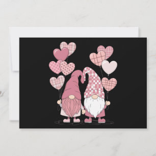 Pink Buffalo Plaid Heart Gnomes Valentijnsdag Feestdagenkaart