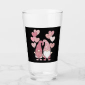Pink Buffalo Plaid Heart Gnomes Valentijnsdag Glas (Voorkant)
