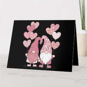 Pink Buffalo Plaid Heart Gnomes Valentijnsdag Kaart