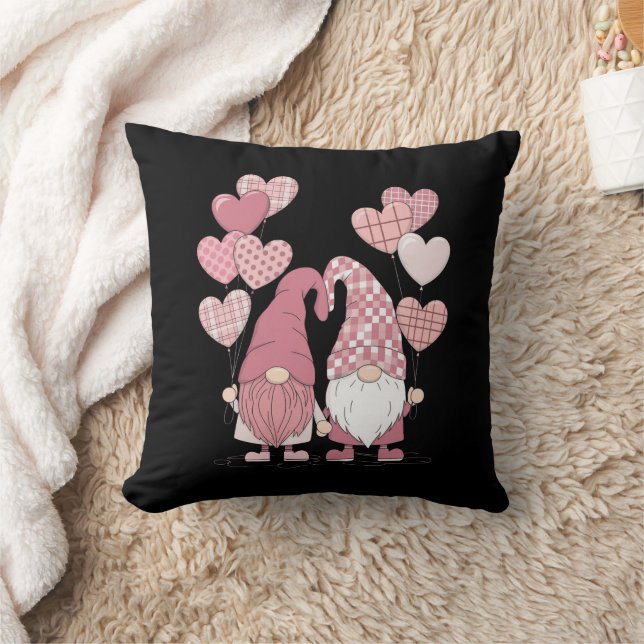 Pink Buffalo Plaid Heart Gnomes Valentijnsdag Kussen (Deken)