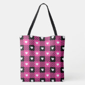 PINK BUFFALO PLAID met HARTEN Tote Bag (Achterkant)