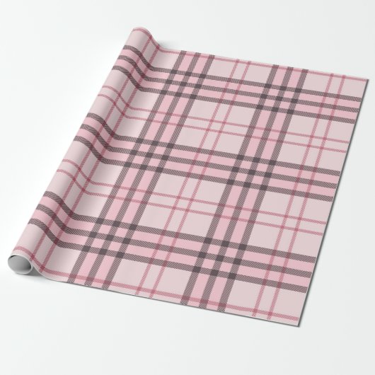 Pink Buffalo Play Gingham Cadeaupapier (Uitgerold)