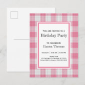 Pink Buffalo Pond Birthday Uitnodiging Briefkaart (Voorkant / Achterkant)