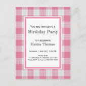 Pink Buffalo Pond Birthday Uitnodiging Briefkaart (Voorkant)