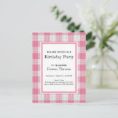 Pink Buffalo Pond Birthday Uitnodiging Briefkaart (Staand voorkant)