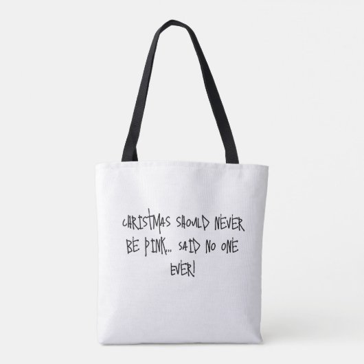 Pink Bulldog Christmas 'zei niemand ooit' Canvas t Tote Bag (Achterkant)