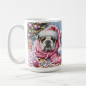 Pink Bulldog Christmas ‘zei niemand ooit’ Mok Cup (Links)