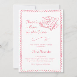 Pink Bun in the Oven Baby Shower Kaart