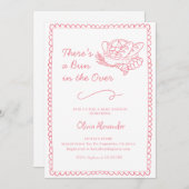 Pink Bun in the Oven Baby Shower Kaart (Voorkant / Achterkant)