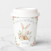 Pink Bunny 1st 1 Een Verjaardagsfeest Papieren Bekers (Voorkant)