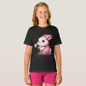 Pink Bunny and Dandelion Wish T-shirt (Voorkant volledig)